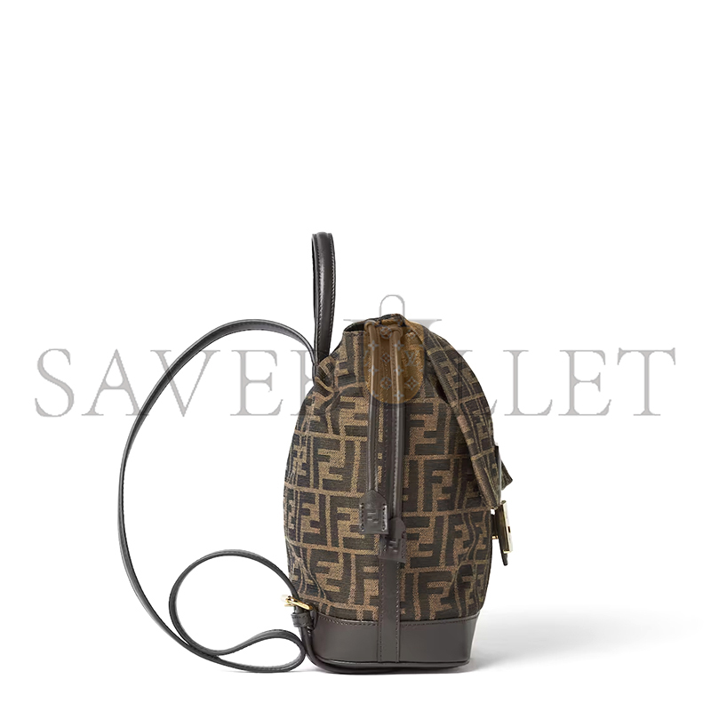 FENDI BROWN FF JACQUARD FABRIC BACKPACK 8BZ057AVQCF1GL7 (26*23*12cm)